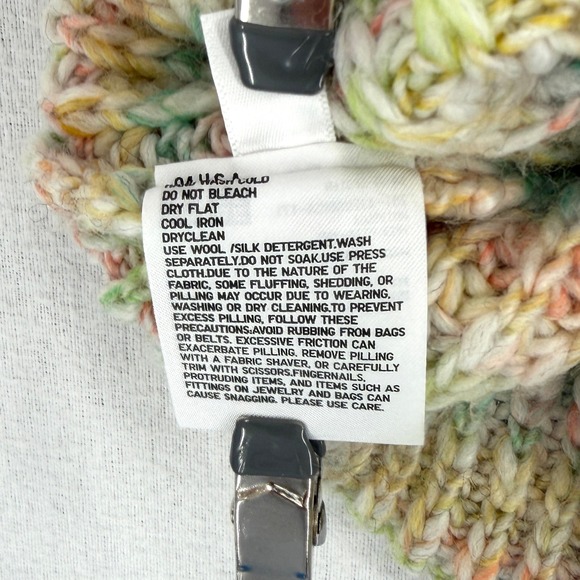 UNIQLO X INES DE LA FRESSANGE Chunky Crewneck Cardigan Sweater S Pastel Rainbow - Picture 15 of 15